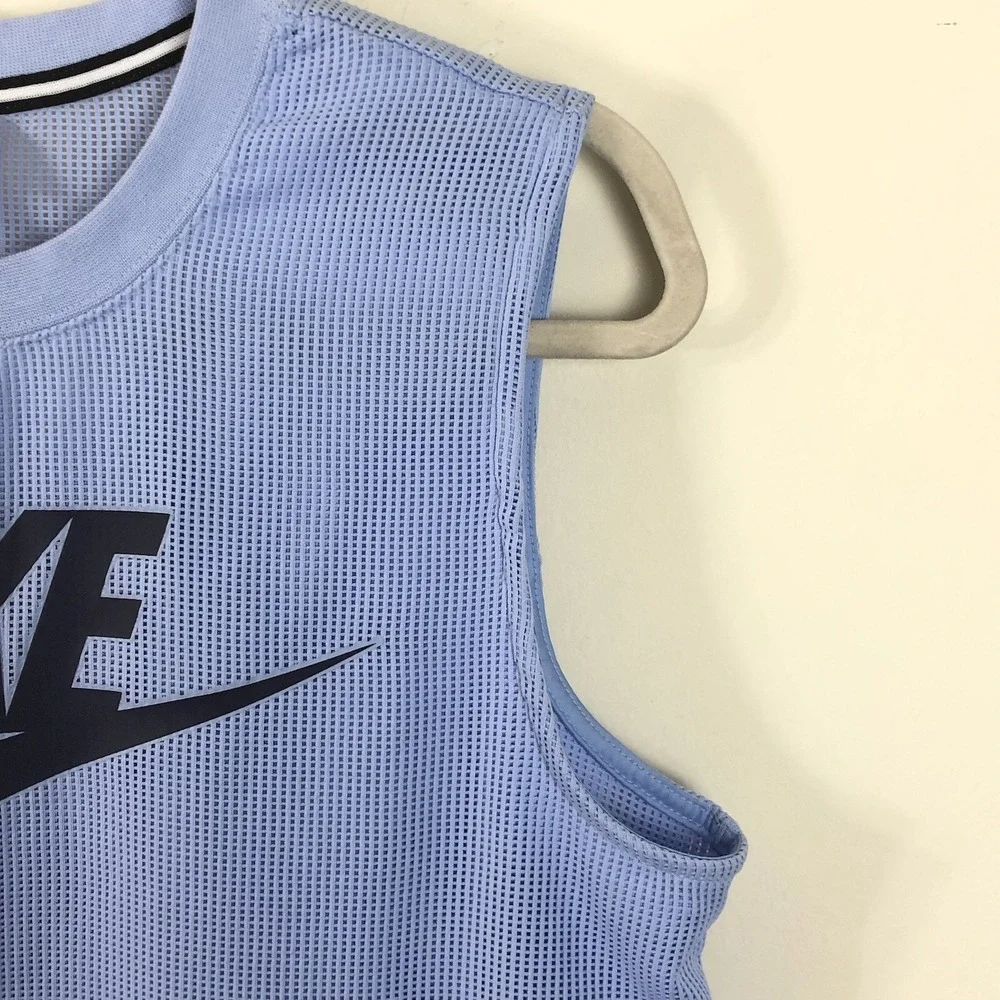 Nike Swoosh Logo Tank Top Men's Sz Medium Light Blue Active Sports